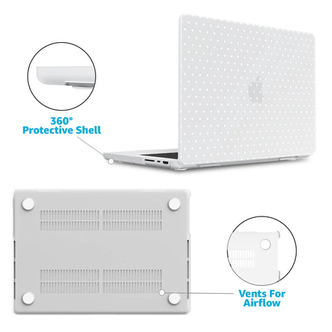 On the Dot | White Polka Dot Laptop Shell