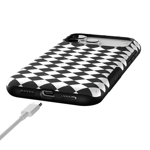 Salem's Hex | Black & White Checkered Case