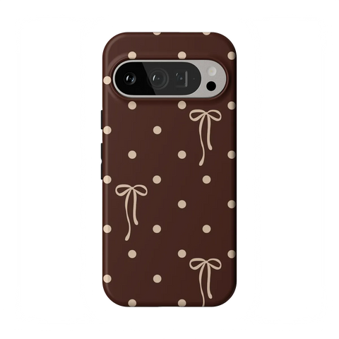 Teddy Bows | Brown Polka Dot Case